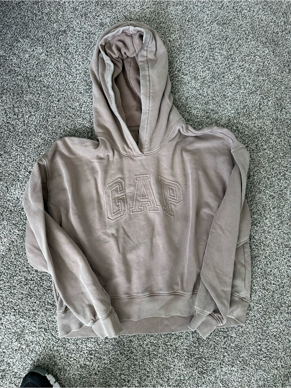 GAP Taupe Hoodie with Embossed Logo